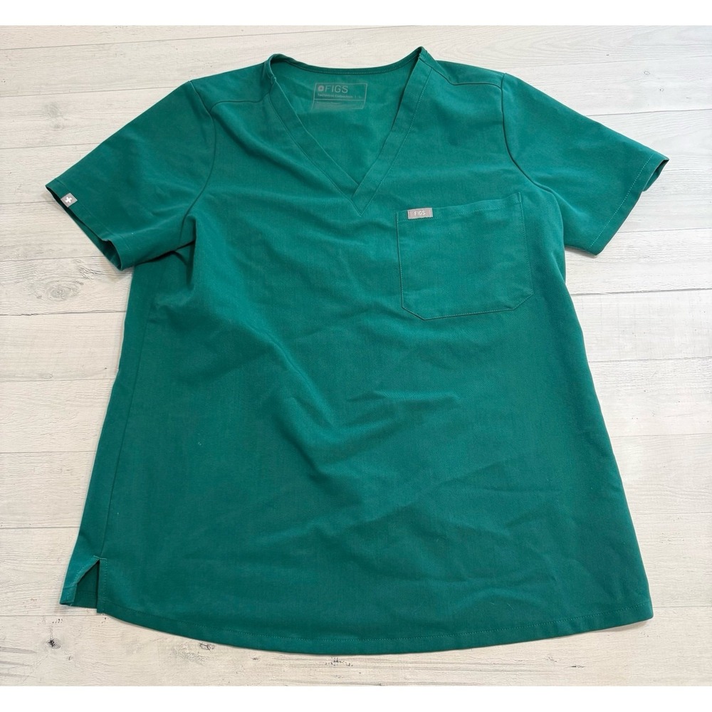 FIGS Catarina one pocket scrub top teal green womens large - Picture 1 of 7
